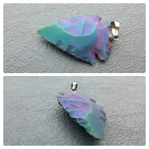 💕 5🌟(LAST 1) Indian Onyx Agate Arrowhead Pendant - Picture 6 of 6